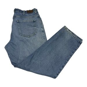 LL Bean Blue Denim Straight Leg Light Wash Jeans